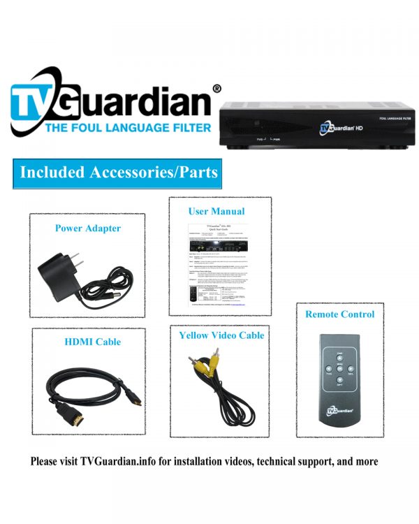 TVGuardian 501 Included Parts